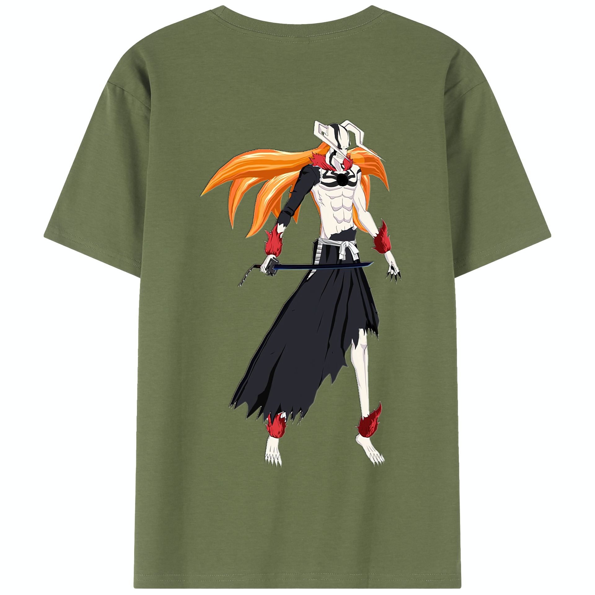 （画像用） ブリーチ 黒崎一護（くろさき いちご）BLEACH Kurosaki Ichigo 綿100％半袖Tシャツ（背面プリント）